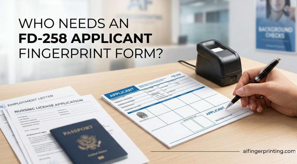 FD 258 fingerprint card