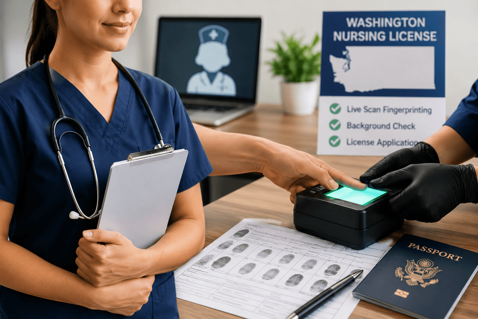 WA nursing license fingerprinting